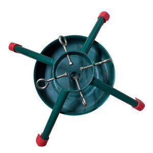 Vintage Metal Christmas Tree Stand With Red Tips & Adjustable Bolts C11